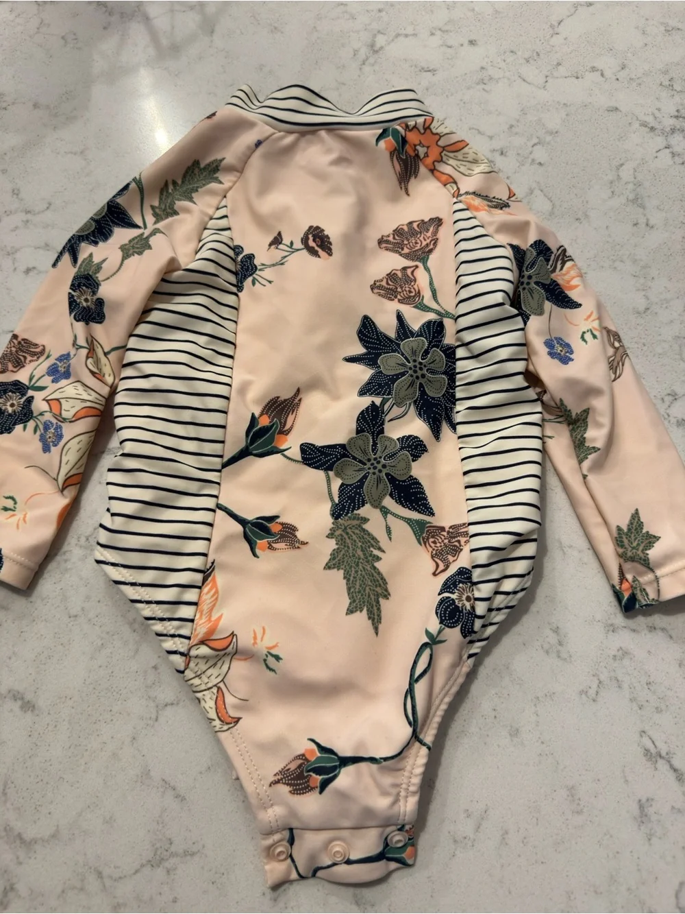 Jessica Simpson Long Sleeve Floral Long Sleeve Rash Guard Swimsuit 12 mos